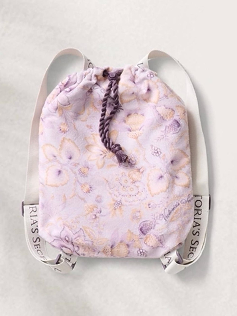 Victoria's Secret 2-in-1 Towel Backpack Purple & Pink Floral